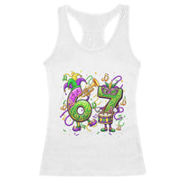 67 Mardi Gras Meme Racerback Tank Top Funny Six Seven Carnival Party