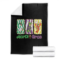 Funny Mardi Gras Animal Throw Blanket Alligator Crawfish Goose New Orleans Louisiana