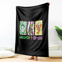 Funny Mardi Gras Animal Throw Blanket Alligator Crawfish Goose New Orleans Louisiana