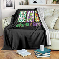 Funny Mardi Gras Animal Throw Blanket Alligator Crawfish Goose New Orleans Louisiana