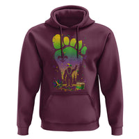 Mardi Gras Bigfoot Hoodie Sasquatch Forest Footprint Carnival Party
