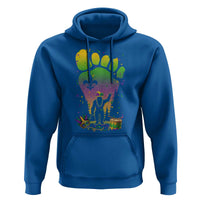 Mardi Gras Bigfoot Hoodie Sasquatch Forest Footprint Carnival Party