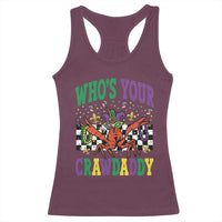 Mardi Gras Crawfish Racerback Tank Top Who Is Your Crawdaddy