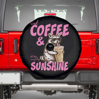 Iced Coffee and Sunshine Spare Tire Cover Funny Raccoon Summer Coffee Lover Gift