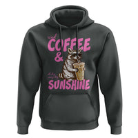 Iced Coffee and Sunshine Hoodie Funny Raccoon Summer Coffee Lover Gift