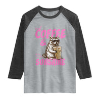 Iced Coffee and Sunshine Raglan Shirt Funny Raccoon Summer Coffee Lover Gift