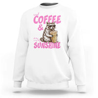 Iced Coffee and Sunshine Sweatshirt Funny Raccoon Summer Coffee Lover Gift