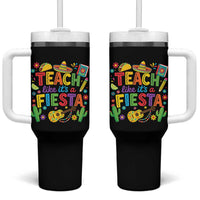Cinco De Mayo Teacher Tumbler With Handle Teach Like Its A Fiesta