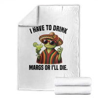 Cinco De Drinko Margarita Throw Blanket Funny Drinking Lizard Cinco De Mayo Fiesta