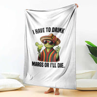 Cinco De Drinko Margarita Throw Blanket Funny Drinking Lizard Cinco De Mayo Fiesta