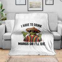 Cinco De Drinko Margarita Throw Blanket Funny Drinking Lizard Cinco De Mayo Fiesta