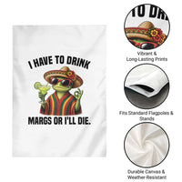 Cinco De Drinko Margarita Garden Flag Funny Drinking Lizard Cinco De Mayo Fiesta