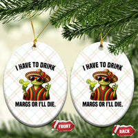 Cinco De Drinko Margarita Ceramic Ornament Funny Drinking Lizard Cinco De Mayo Fiesta