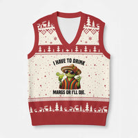Cinco De Drinko Margarita V-Neck Knit Sweater Vest Funny Drinking Lizard Cinco De Mayo Fiesta