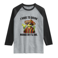 Cinco De Drinko Margarita Raglan Shirt Funny Drinking Lizard Cinco De Mayo Fiesta