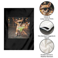 Cinco de Mayo Margarita Garden Flag Funny Chihuahua Drinking Cocktail Mexican Fiesta Gift