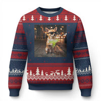 Cinco de Mayo Margarita Ugly Christmas Sweater Funny Chihuahua Drinking Cocktail Mexican Fiesta Gift