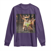 Cinco de Mayo Margarita Long Sleeve Shirt Funny Chihuahua Drinking Cocktail Mexican Fiesta Gift