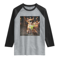 Cinco de Mayo Margarita Raglan Shirt Funny Chihuahua Drinking Cocktail Mexican Fiesta Gift