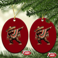Funny Bigfoot Dabbing Cinco De Mayo Fiesta Ceramic Ornament