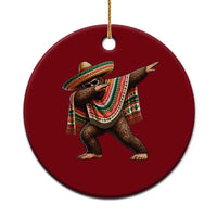 Funny Bigfoot Dabbing Cinco De Mayo Fiesta Ceramic Ornament