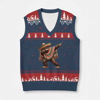 Funny Bigfoot Dabbing Cinco De Mayo Fiesta V-Neck Knit Sweater Vest