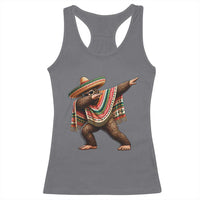 Funny Bigfoot Dabbing Cinco De Mayo Fiesta Racerback Tank Top