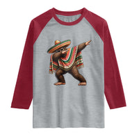Funny Bigfoot Dabbing Cinco De Mayo Fiesta Raglan Shirt