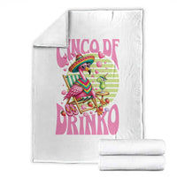 Cinco De Drinko Margarita Throw Blanket Funny Flamingo Fiesta