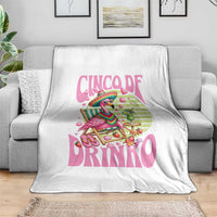 Cinco De Drinko Margarita Throw Blanket Funny Flamingo Fiesta