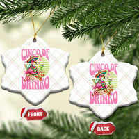 Cinco De Drinko Margarita Ceramic Ornament Funny Flamingo Fiesta