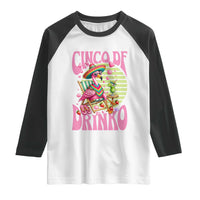 Cinco De Drinko Margarita Raglan Shirt Funny Flamingo Fiesta