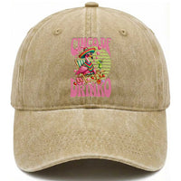 Cinco De Drinko Margarita Washed Cotton Baseball Cap Funny Flamingo Fiesta