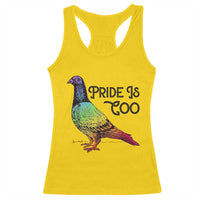 Pride Is Coo Pigeon Racerback Tank Top Funny LGBTQ Pride Month