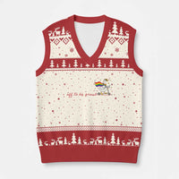 Silly Goose LGBTQ Pride V-Neck Knit Sweater Vest Off To Be Proud