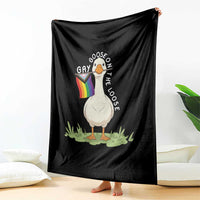 Silly Goose LGBTQ Rainbow Throw Blanket Funny Gay Pride Month