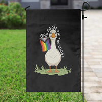 Silly Goose LGBTQ Rainbow Garden Flag Funny Gay Pride Month