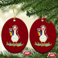 Silly Goose LGBTQ Rainbow Ceramic Ornament Funny Gay Pride Month