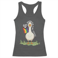 Silly Goose LGBTQ Rainbow Racerback Tank Top Funny Gay Pride Month