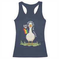 Silly Goose LGBTQ Rainbow Racerback Tank Top Funny Gay Pride Month