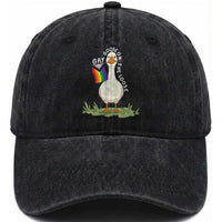 Silly Goose LGBTQ Rainbow Washed Cotton Baseball Cap Funny Gay Pride Month