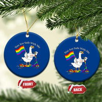 You Are Safe With Me Ceramic Ornament LGBTQ Pride Goose Rainbow