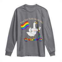 You Are Safe With Me Long Sleeve Shirt LGBTQ Pride Goose Rainbow