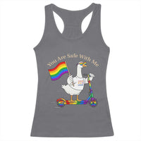 You Are Safe With Me Racerback Tank Top LGBTQ Pride Goose Rainbow