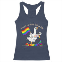 You Are Safe With Me Racerback Tank Top LGBTQ Pride Goose Rainbow