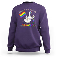 You Are Safe With Me Sweatshirt LGBTQ Pride Goose Rainbow