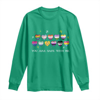 You Are Safe With Me Long Sleeve Shirt LGBTQ Support Rainbow Flags Ally