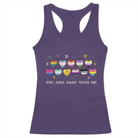You Are Safe With Me Racerback Tank Top LGBTQ Support Rainbow Flags Ally