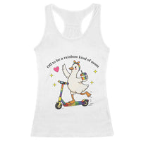 Off To Be Rainbow Kind Of Mom Racerback Tank Top LGBTQ Goose Mom Rainbow