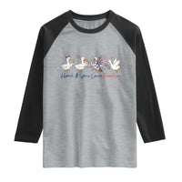Silly Goose 4th of July Raglan Shirt Honk If You Love Freedom